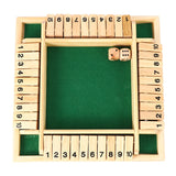 Deluxe Four Sided 4 Players Digital Puzzle Board Game Shut The Box Game Set Number Drinking Games For Friends/Family