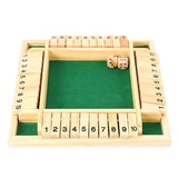 Deluxe Four Sided 4 Players Digital Puzzle Board Game Shut The Box Game Set Number Drinking Games For Friends/Family