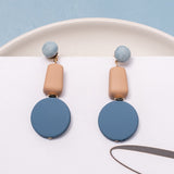 Korean Blue Geometric Acrylic Resin Drop Earrings for Women Statement Round Square Dangle Earrings 2020 Fashion Brincos Jewelry