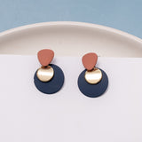 Korean Blue Geometric Acrylic Resin Drop Earrings for Women Statement Round Square Dangle Earrings 2020 Fashion Brincos Jewelry