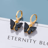 Statement Earrings For Women Black Arcylic Gold Geometric Tassel Drop Earings