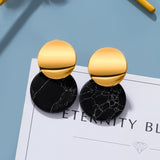 Statement Earrings For Women Black Arcylic Gold Geometric Tassel Drop Earings