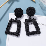 Statement Earrings For Women Black Arcylic Gold Geometric Tassel Drop Earings