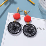 Statement Earrings For Women Black Arcylic Gold Geometric Tassel Drop Earings