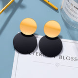 Statement Earrings For Women Black Arcylic Gold Geometric Tassel Drop Earings