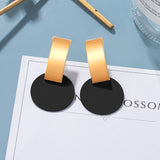 Statement Earrings For Women Black Arcylic Gold Geometric Tassel Drop Earings