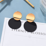 Statement Earrings For Women Black Arcylic Gold Geometric Tassel Drop Earings