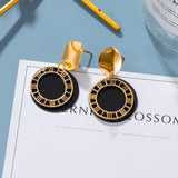 Statement Earrings For Women Black Arcylic Gold Geometric Tassel Drop Earings