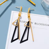 Statement Earrings For Women Black Arcylic Gold Geometric Tassel Drop Earings