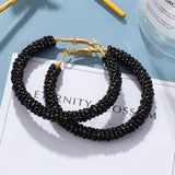 Statement Earrings For Women Black Arcylic Gold Geometric Tassel Drop Earings