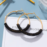 Statement Earrings For Women Black Arcylic Gold Geometric Tassel Drop Earings