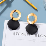 Statement Earrings For Women Black Arcylic Gold Geometric Tassel Drop Earings