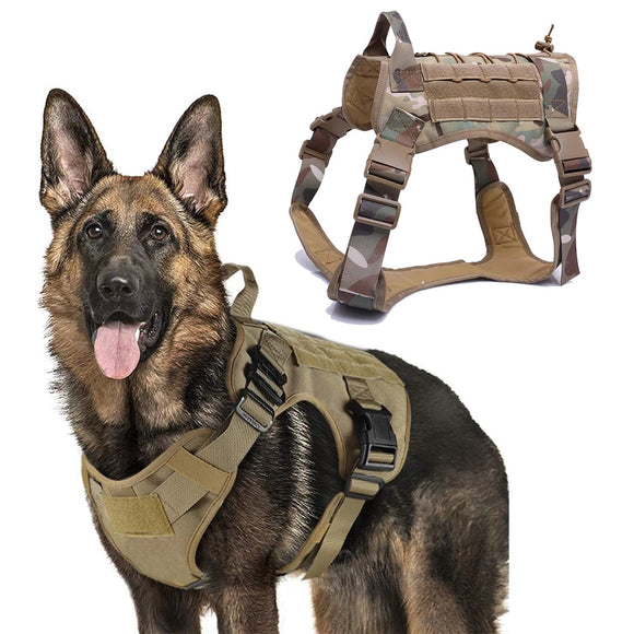 Military Tactical Dog Harness Front Clip Law Enforcement K9 Working Pet Dog Durable Vest For Small Large Dogs German Shepherd