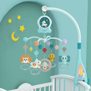 JMSC Baby Crib Remote Mobiles Rattles Music Educational Toys Rotating Bed Bell Nightlight Rotation Carousel Cots 0-12M Newborns