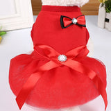 Cute Dog Dress Dog Clothes For Small Dogs Fashion Pink Red Dog Skirt Cute Sleeveless Princess Dress Puppy Pet Cat Cotton Costume