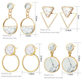 Statement Earrings for women White Cute Arcylic Geometric Dangle Drop Gold Earings