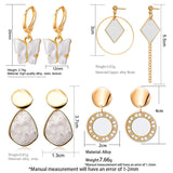 Statement Earrings for women White Cute Arcylic Geometric Dangle Drop Gold Earings