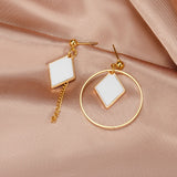 Statement Earrings for women White Cute Arcylic Geometric Dangle Drop Gold Earings