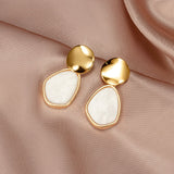 Statement Earrings for women White Cute Arcylic Geometric Dangle Drop Gold Earings