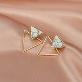 Statement Earrings for women White Cute Arcylic Geometric Dangle Drop Gold Earings