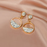 Statement Earrings for women White Cute Arcylic Geometric Dangle Drop Gold Earings