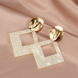 Statement Earrings for women White Cute Arcylic Geometric Dangle Drop Gold Earings