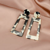 Statement Earrings for women White Cute Arcylic Geometric Dangle Drop Gold Earings