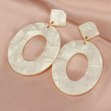 Statement Earrings for women White Cute Arcylic Geometric Dangle Drop Gold Earings