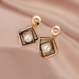 Statement Earrings for women White Cute Arcylic Geometric Dangle Drop Gold Earings