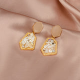 Statement Earrings for women White Cute Arcylic Geometric Dangle Drop Gold Earings