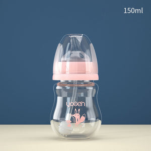 Glass Baby Bottle Silicone Straw Water Drink Bottles For Baby Milk Feeder Set Baby Feeding Bottle Newborn Baby Bottle Spoon