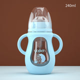 Glass Baby Bottle Silicone Straw Water Drink Bottles For Baby Milk Feeder Set Baby Feeding Bottle Newborn Baby Bottle Spoon