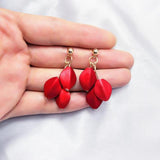 Dangle Drop Earrings Hot Three Round Wooden Hanging Earrings  Statement Earrings For Women