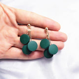 Dangle Drop Earrings Hot Three Round Wooden Hanging Earrings  Statement Earrings For Women