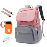 New Mummy Diaper Bag Baby Stroller Backpack USB Charging Waterproof Oxford Women Handbag Maternity Nursing Nappy Travel Knapsack