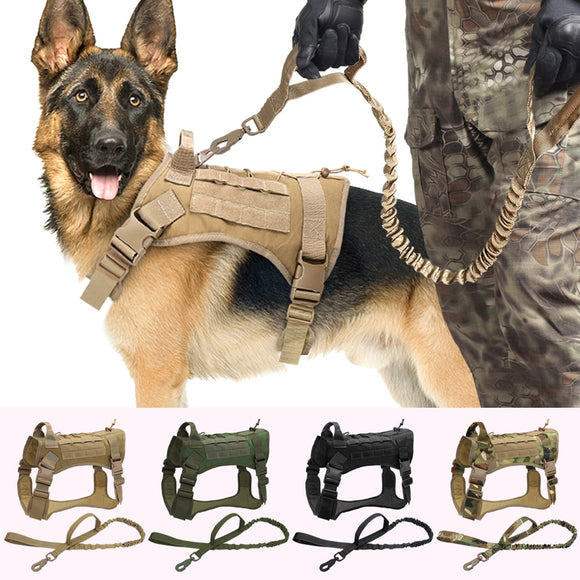 Tactical Dog Harness Vest Military, Harness Leash, Dog Vest For Medium Large Dogs German Shepherd