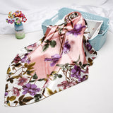 2020 Fashion Head Scarf Headwraps for Women Silk Scarf Female Satin Print 90*90cm Small Square Sunscreen Scarf Bandana