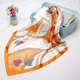 2020 Fashion Head Scarf Headwraps for Women Silk Scarf Female Satin Print 90*90cm Small Square Sunscreen Scarf Bandana