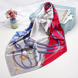 2020 Fashion Head Scarf Headwraps for Women Silk Scarf Female Satin Print 90*90cm Small Square Sunscreen Scarf Bandana