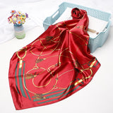 2020 Fashion Head Scarf Headwraps for Women Silk Scarf Female Satin Print 90*90cm Small Square Sunscreen Scarf Bandana