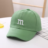 Children's Kid Baseball Cap for Girls Boy Hats Sunscreen Baby Hat Hip Hop M Letter Embroidered Cute Kids Caps 1-6Y