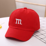 Children's Kid Baseball Cap for Girls Boy Hats Sunscreen Baby Hat Hip Hop M Letter Embroidered Cute Kids Caps 1-6Y