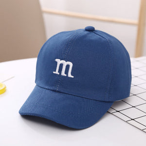 Children's Kid Baseball Cap for Girls Boy Hats Sunscreen Baby Hat Hip Hop M Letter Embroidered Cute Kids Caps 1-6Y