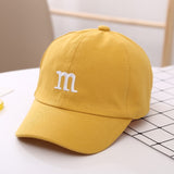 Children's Kid Baseball Cap for Girls Boy Hats Sunscreen Baby Hat Hip Hop M Letter Embroidered Cute Kids Caps 1-6Y