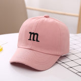 Children's Kid Baseball Cap for Girls Boy Hats Sunscreen Baby Hat Hip Hop M Letter Embroidered Cute Kids Caps 1-6Y