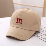 Children's Kid Baseball Cap for Girls Boy Hats Sunscreen Baby Hat Hip Hop M Letter Embroidered Cute Kids Caps 1-6Y