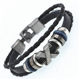 Braided Wrap Leather Bracelets for Men Vintage Life Tree Rudder Charm Wood Beads Ethnic Tribal Wristbands