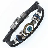 Braided Wrap Leather Bracelets for Men Vintage Life Tree Rudder Charm Wood Beads Ethnic Tribal Wristbands