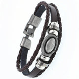 Braided Wrap Leather Bracelets for Men Vintage Life Tree Rudder Charm Wood Beads Ethnic Tribal Wristbands