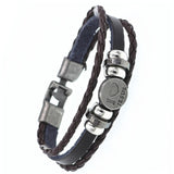 Braided Wrap Leather Bracelets for Men Vintage Life Tree Rudder Charm Wood Beads Ethnic Tribal Wristbands